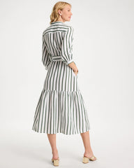 Chico's | Striped Cotton-Gauze Shirtdress/ Alabaster