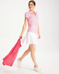 Chico's | Zenergy® UPF Geo Half Zip Polo/ Calypso Coral