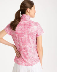 Chico's | Zenergy® UPF Geo Half Zip Polo/ Calypso Coral