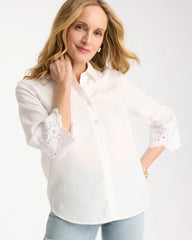 Chico's | Tencel™ Denim Eyelet Shirt/ Alabaster