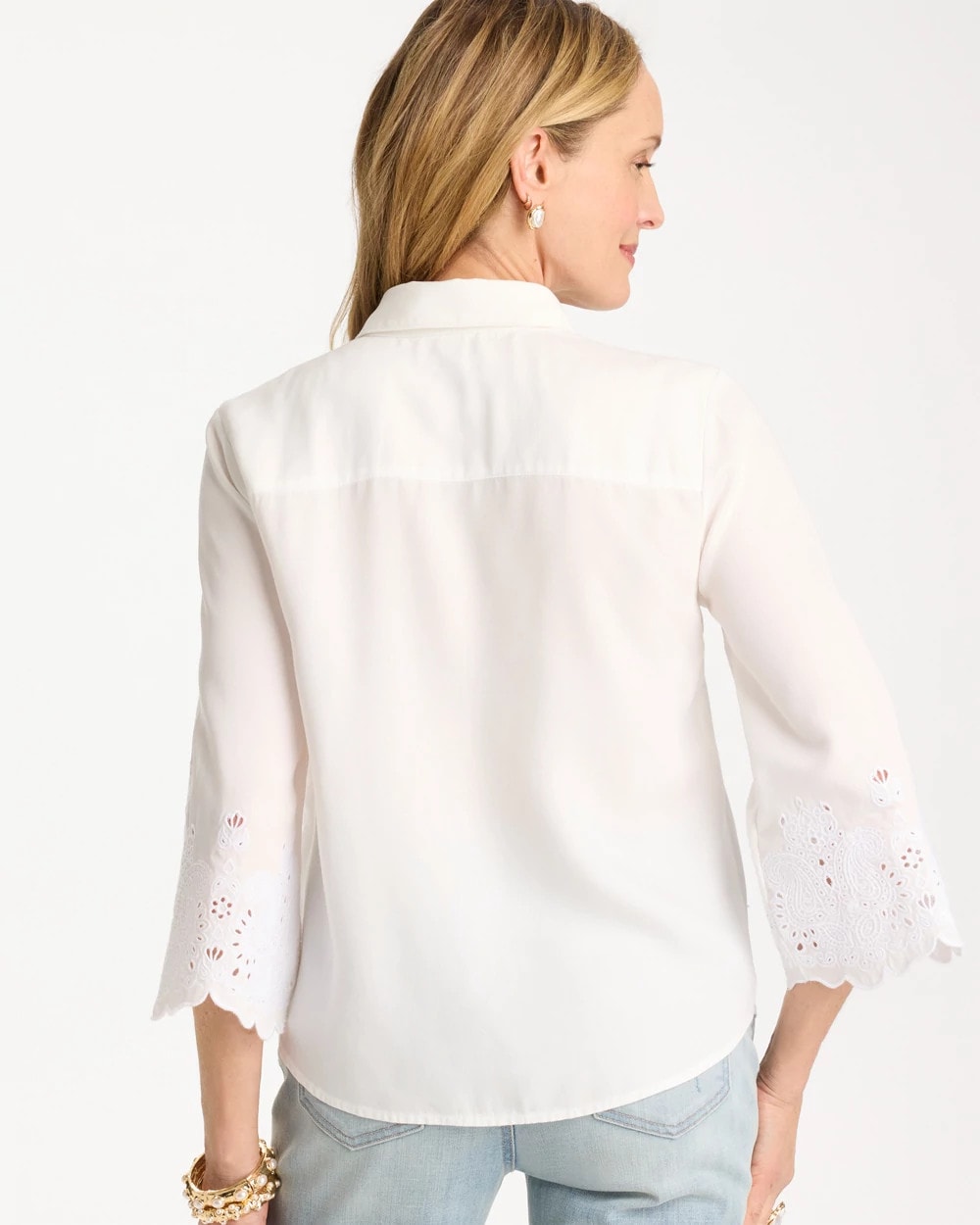 Chico's | Tencel™ Denim Eyelet Shirt/ Alabaster