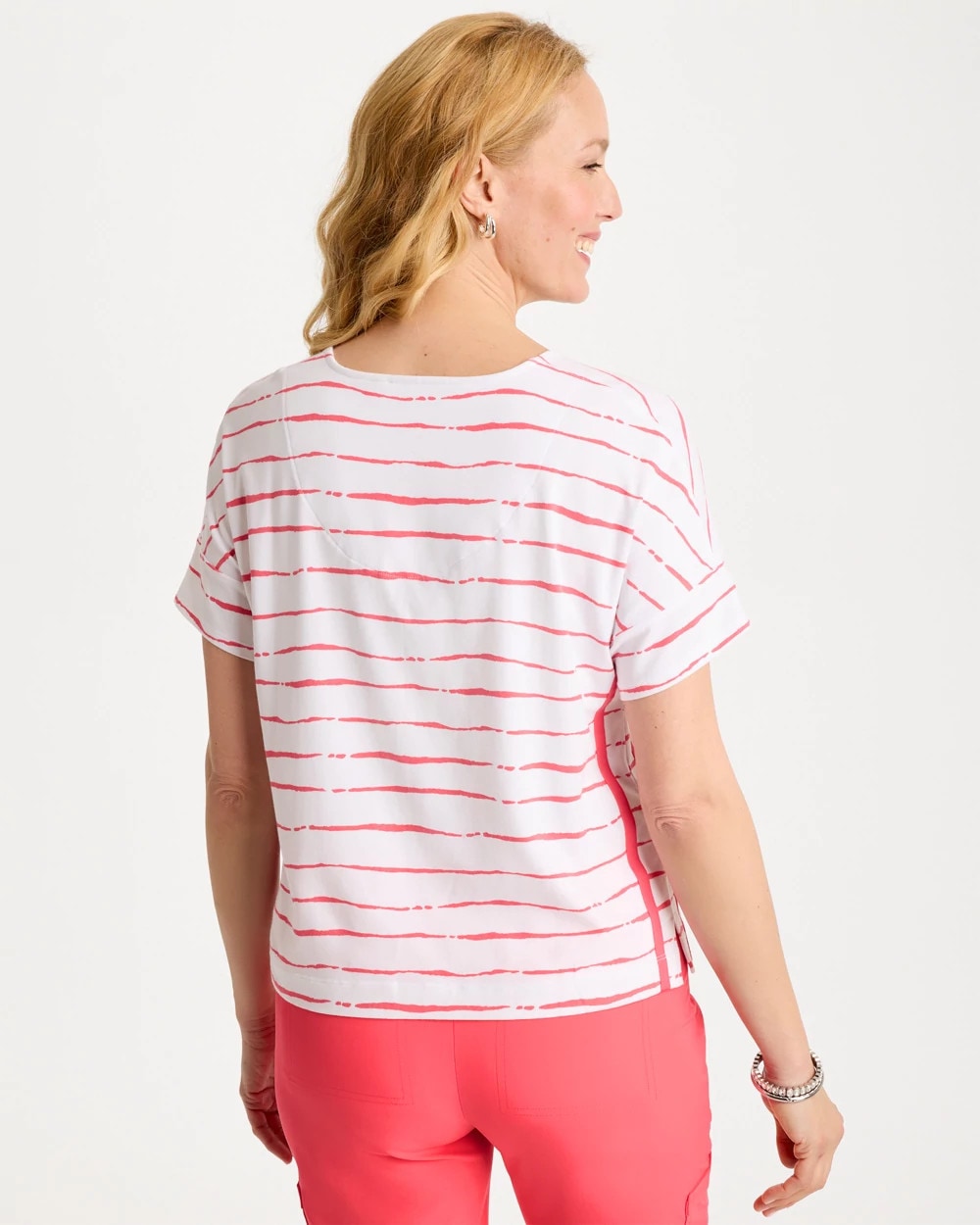Chico's | Zenergy® UPF Striped Dolman Tee/ Calypso Coral
