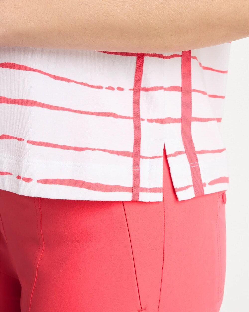 Chico's | Zenergy® UPF Striped Dolman Tee/ Calypso Coral