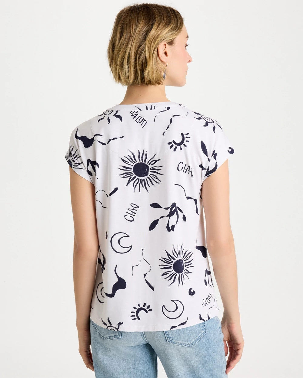 Chico's | La Playa Refined Button Tee/ Passport Blue