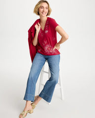 Chico's | Fireworks Tee/ Cherry Lush