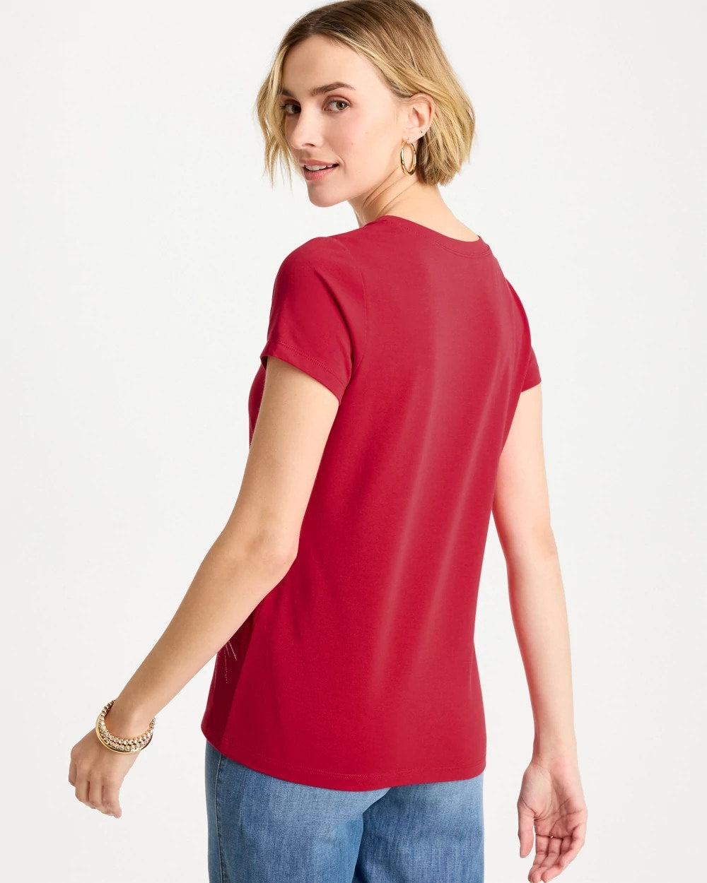 Chico's | Fireworks Tee/ Cherry Lush