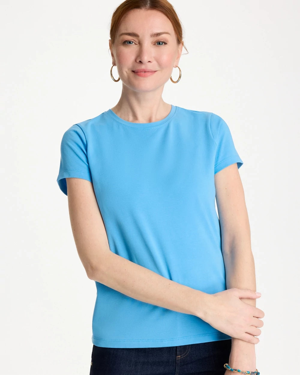 Chico's | Perfect Crewneck Tee/ Blue Tide