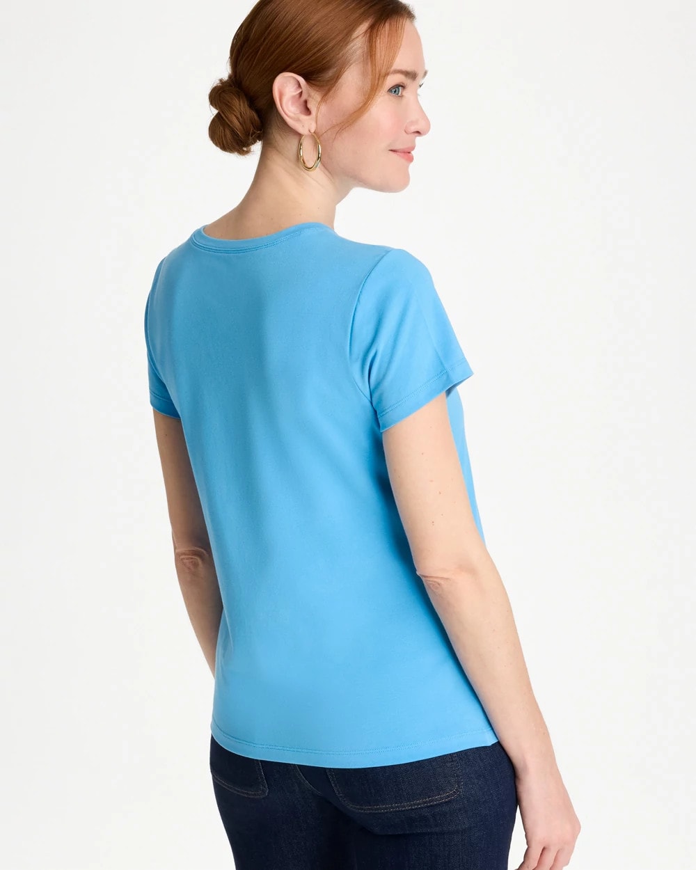 Chico's | Perfect Crewneck Tee/ Blue Tide