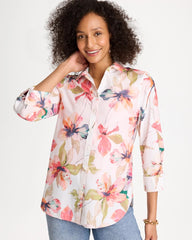 Chico's | No Iron™ Stretch Croix Collage Shirt/ Calypso Coral