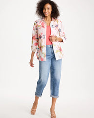 Chico's | No Iron™ Stretch Croix Collage Shirt/ Calypso Coral
