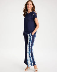 Chico's | Linen Button Tunic/ Passport Blue