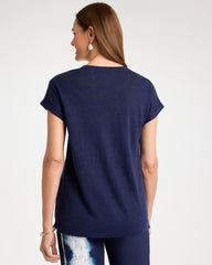 Chico's | Linen Button Tunic/ Passport Blue