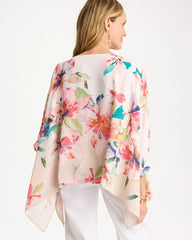 Chico's | Croix Collage Classic Poncho/ Calypso Coral