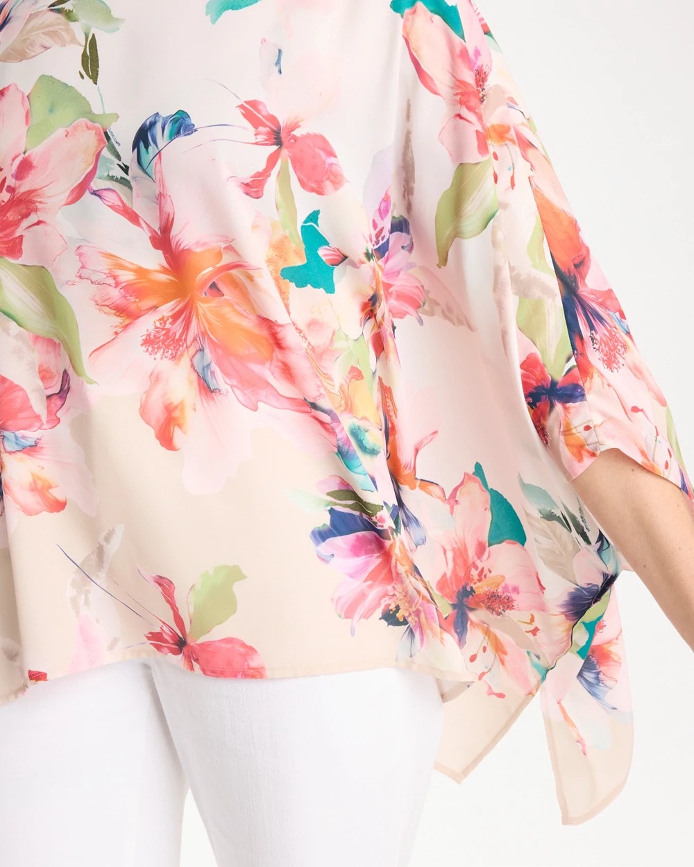 Chico's | Croix Collage Classic Poncho/ Calypso Coral