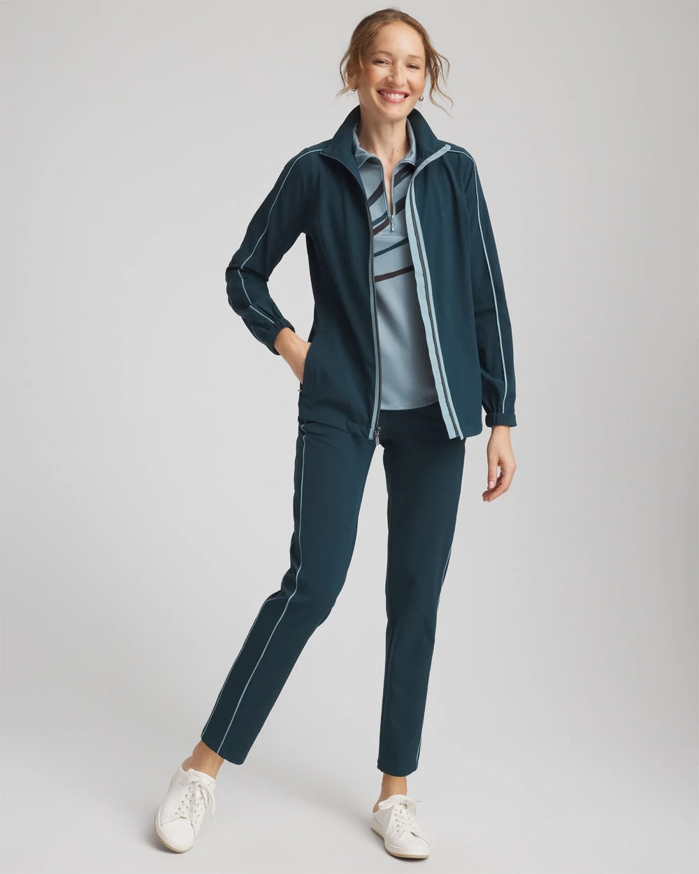 Chico's | Zenergy® UPF Contrast Jacket/ Teal Shadow