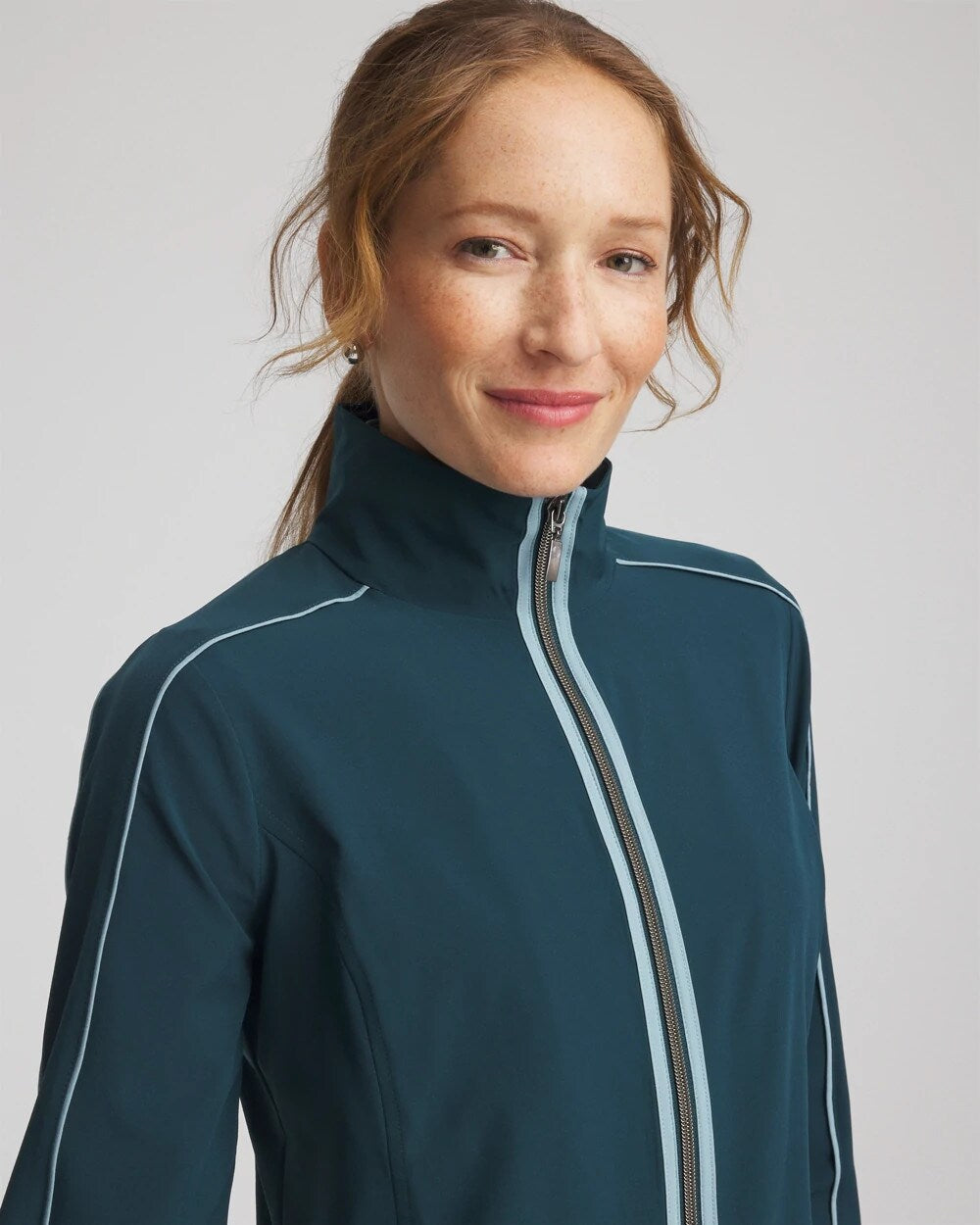 Chico's | Zenergy® UPF Contrast Jacket/ Teal Shadow