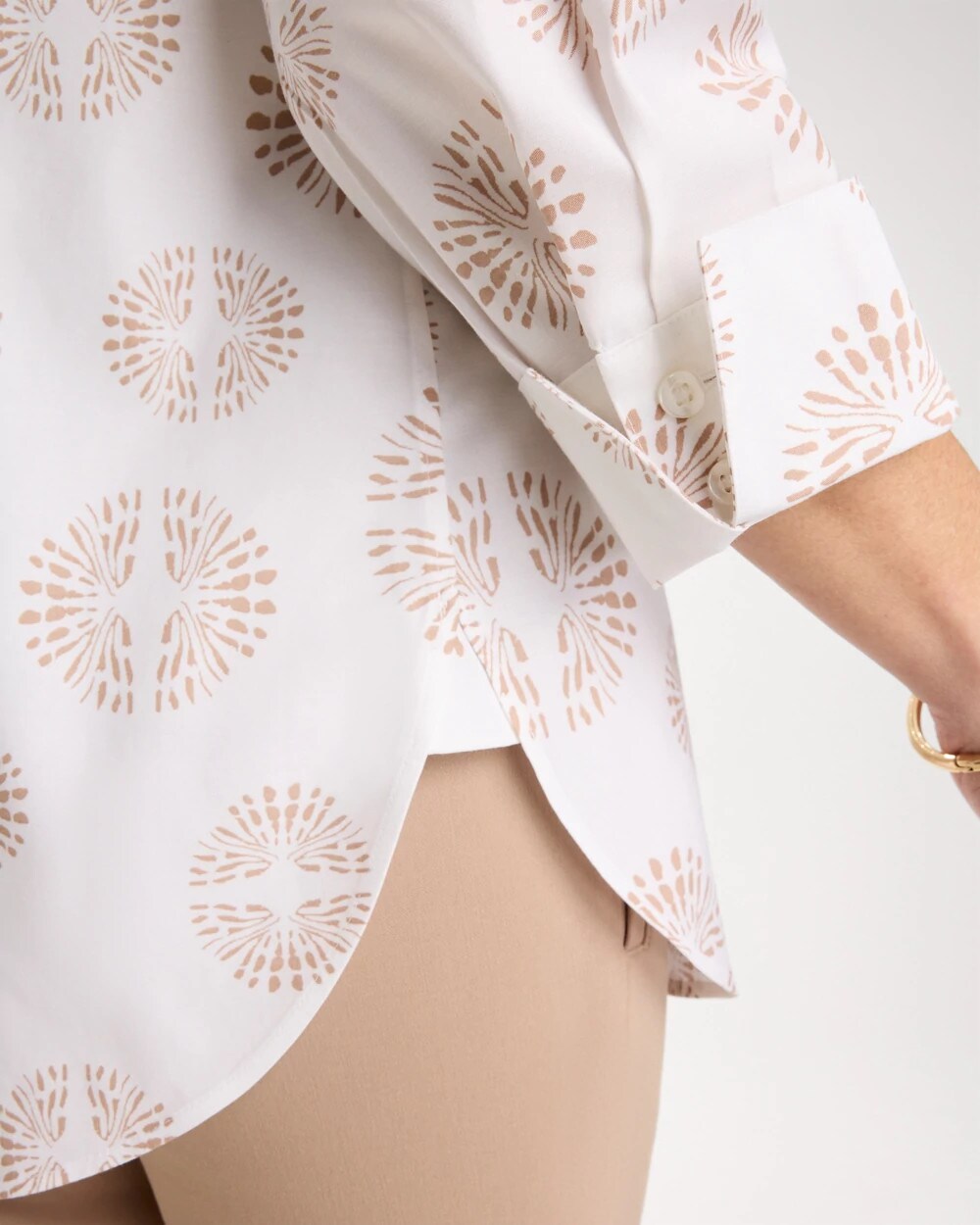 Chico's | No Iron™ Stretch Stamped Shirt/ Optic White