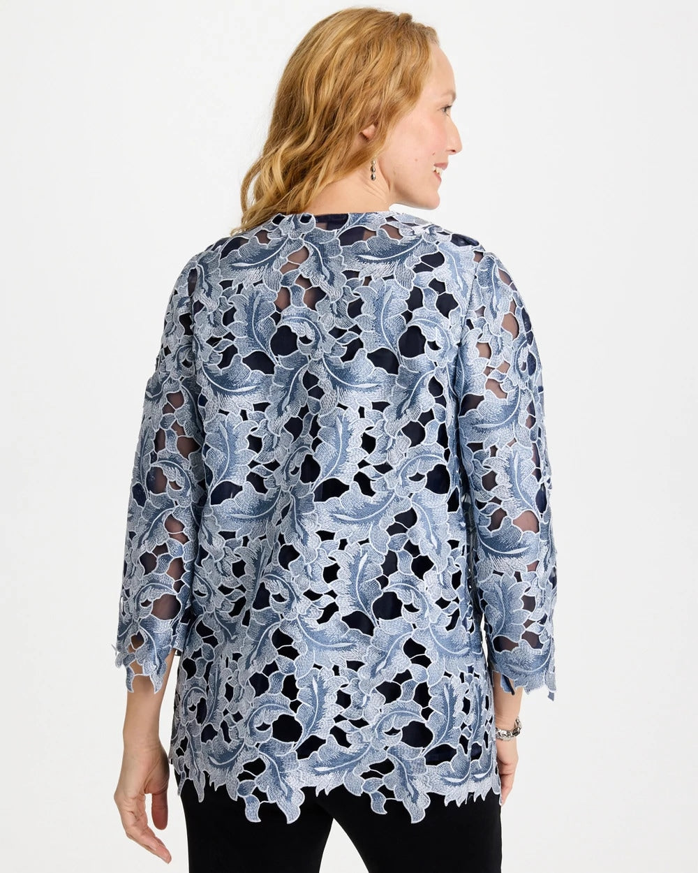Chico's | Travelers™ Collection Contrast Lined Lace Jacket/ Travelers India Ink