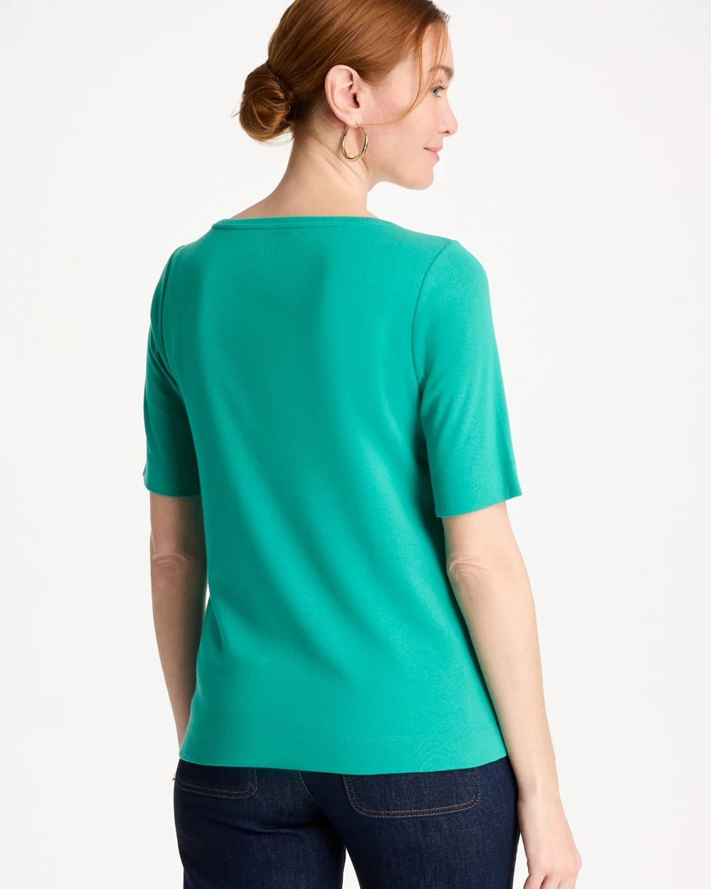 Chico's | Pima Elbow Sleeve Tee/ Topanga Green