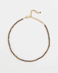 Chico's | Genuine Tiger's Eye Stone Necklace/ Neutral