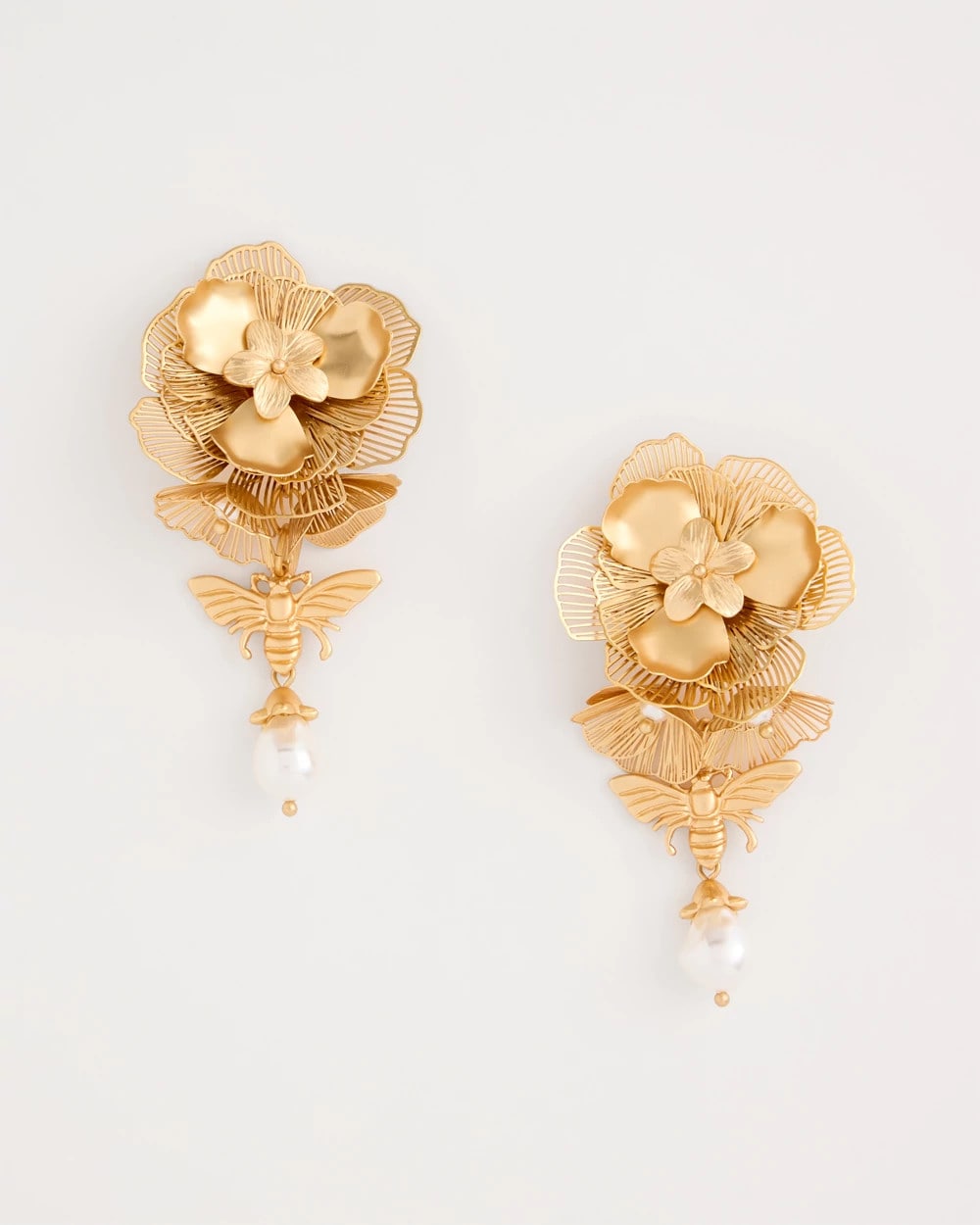 Chico's | Filigree Flower Earrings/ Gold