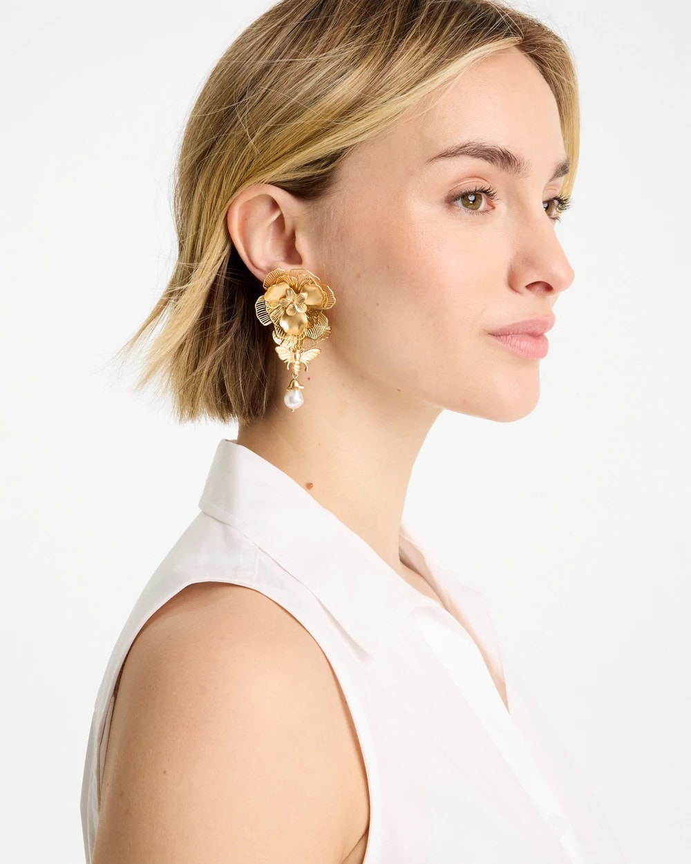 Chico's | Filigree Flower Earrings/ Gold