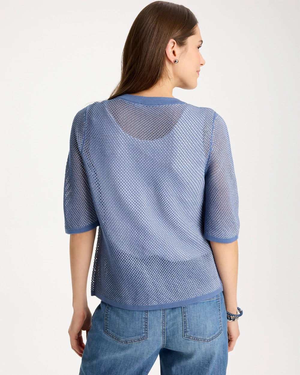 Chico's | Mesh Lady Jacket Cardigan/ Blue Haven