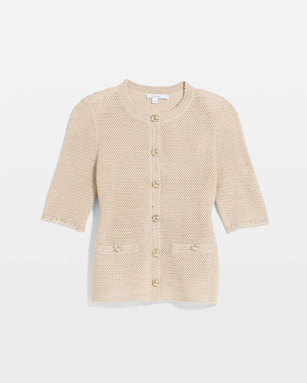 Chico's | Metallic Lady Jacket Cardigan/ Gold