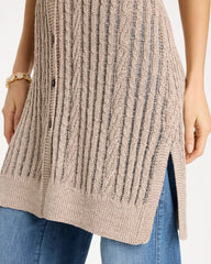 Chico's | Faucet V-Neck Long Cardigan Vest/ Smokey Taupe