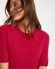 Chico's | Ella Short-Sleeve Sweater/ Cherry Lush