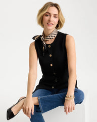 Chico's | Refined Crewneck Sweater Vest/ Black