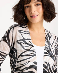 Chico's | Vacay Leaf Summer Romance Cardigan/ Black