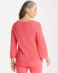 Chico's | Cotton-Blend Pullover Sweater/ Calypso Coral