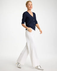 Chico's | Stitchy Sequin V-Neck Cardigan/ Passport Blue
