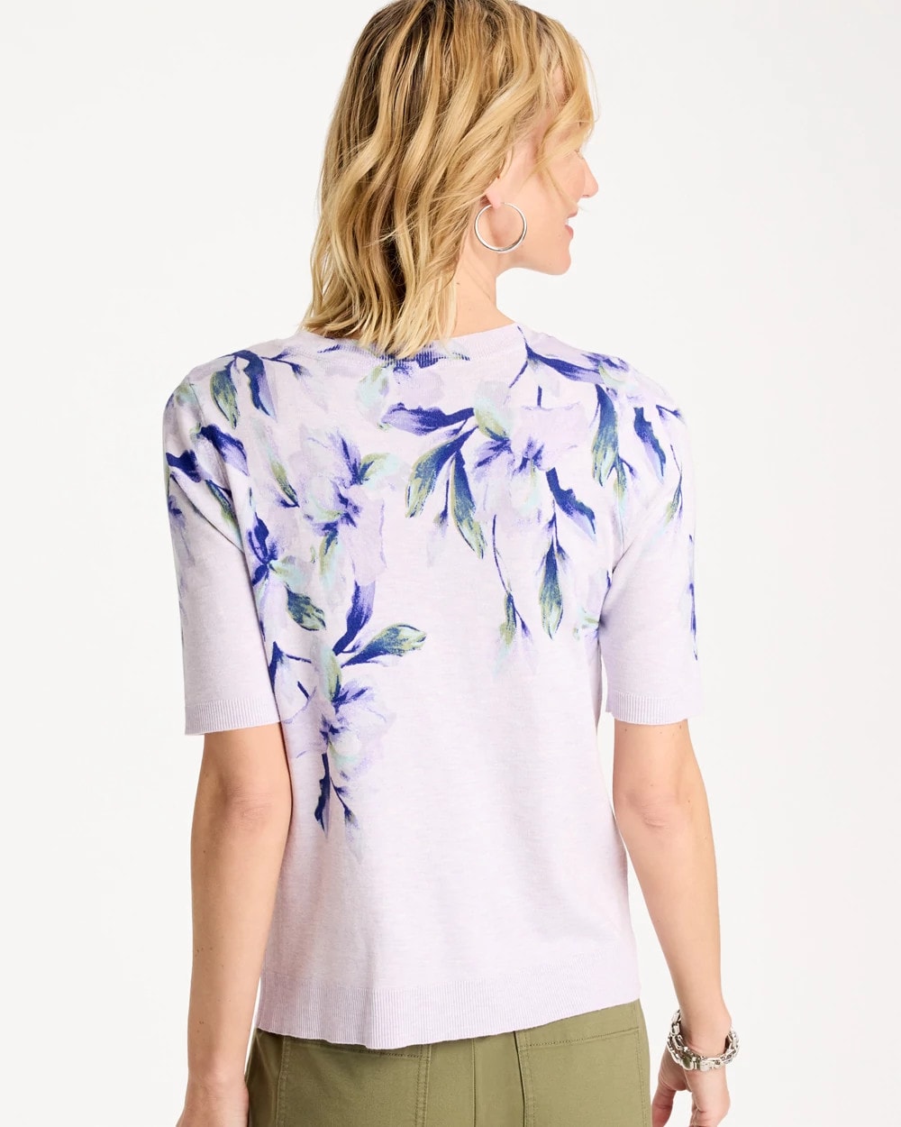 Chico's | Ella Short-Sleeve Orchid Sweater/ Orchid Mist