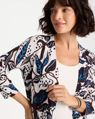 Chico's | Printed Summer Romance Cardigan/ Deep Brown