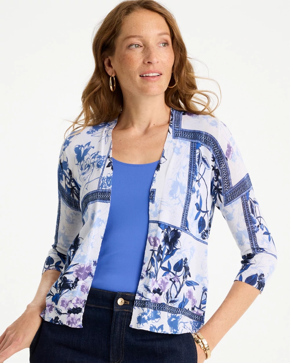 Chico's | Summer Romance Botanical Cardigan/ Alabaster
