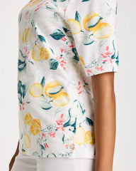 Chico's | Cotton Slub Printed Tee/ Limon