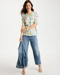 Chico's | Limoni Dolci Cotton Slub V-Neck Tee/ Bondi Blue