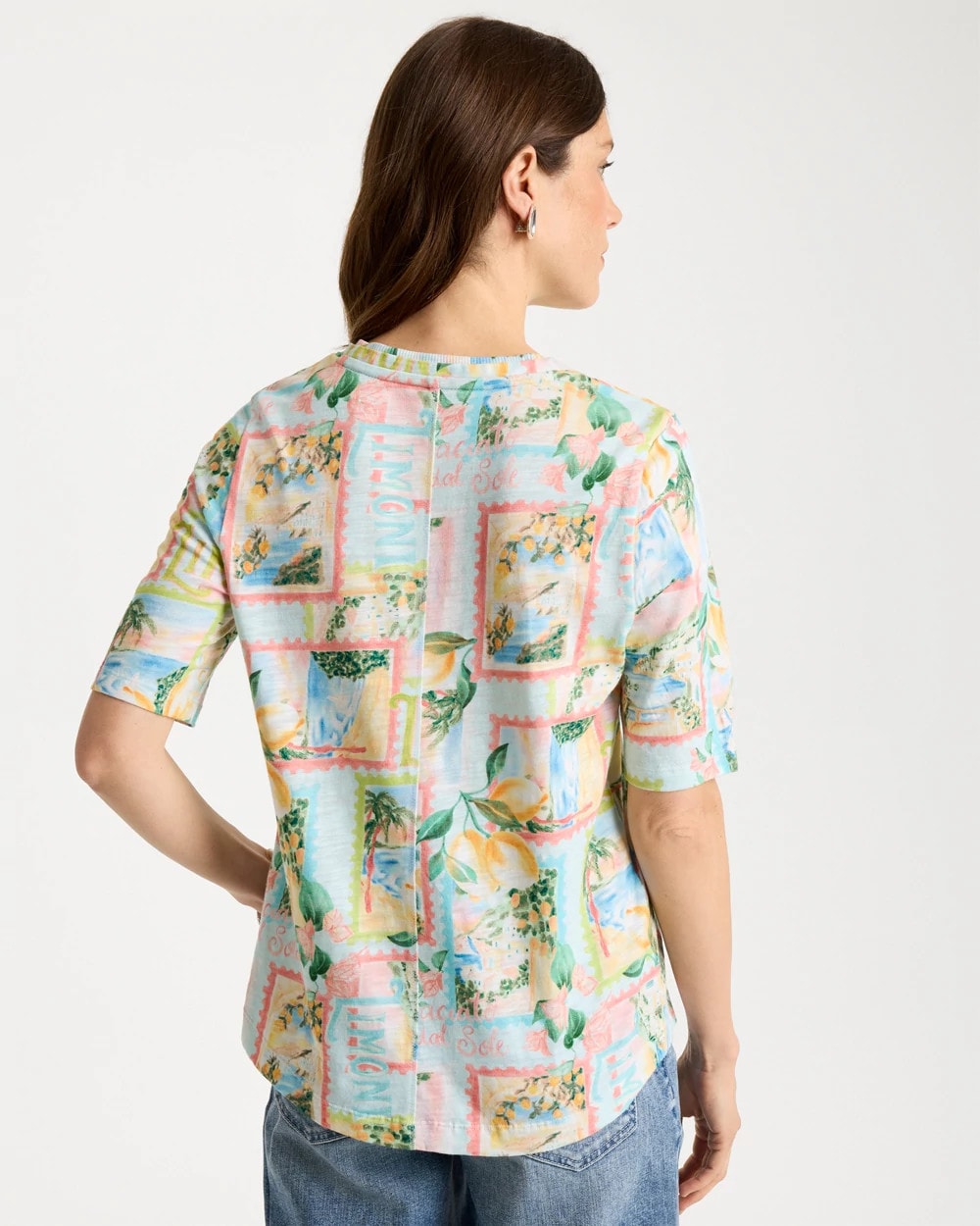 Chico's | Limoni Dolci Cotton Slub V-Neck Tee/ Bondi Blue