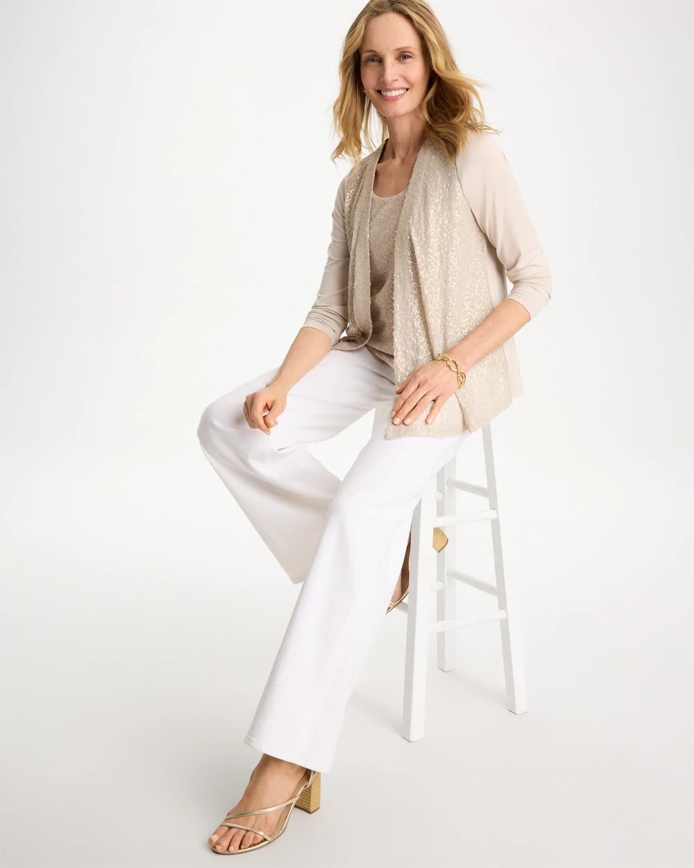 Chico's | Knit Sequin Cardigan/ Smokey Taupe