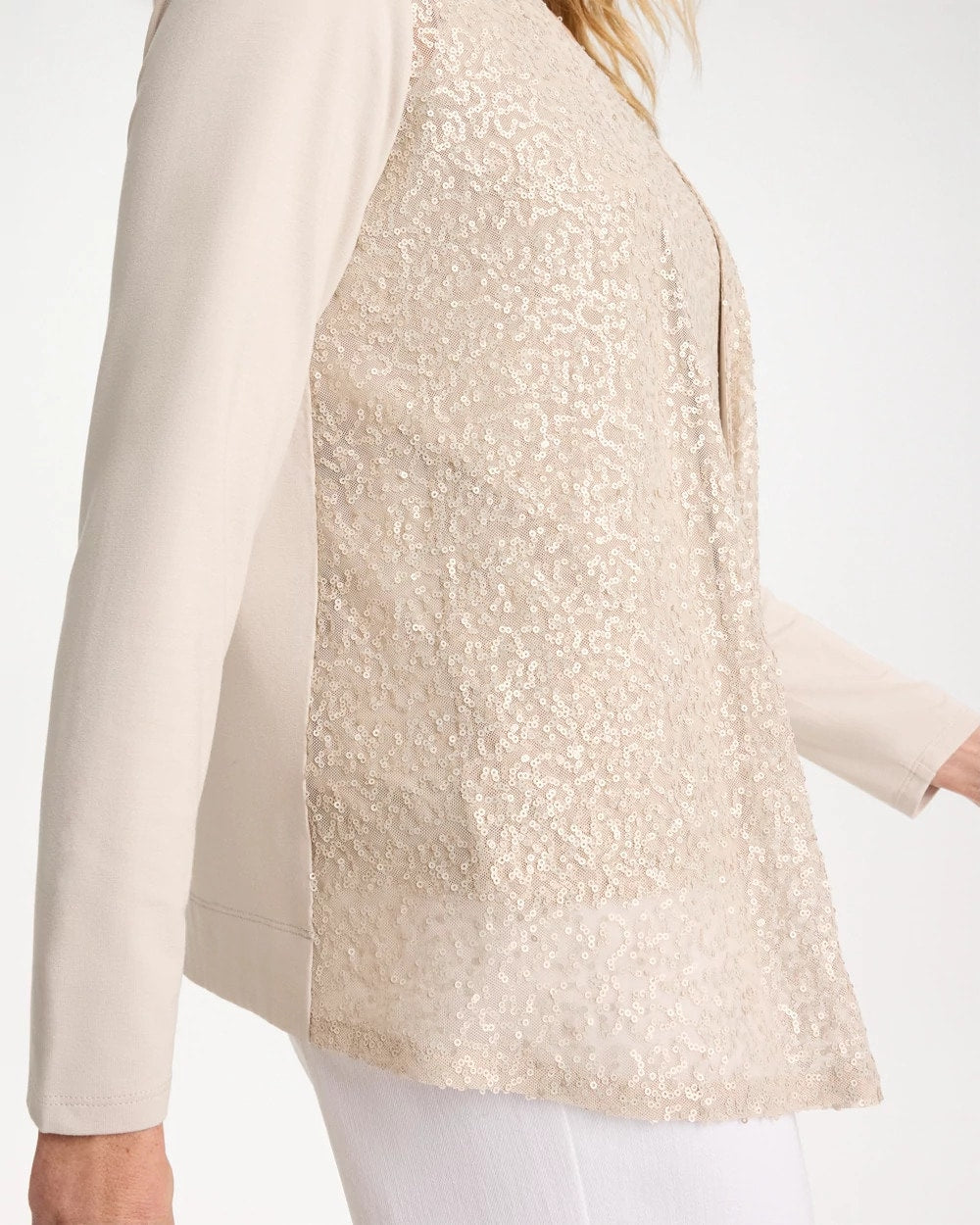 Chico's | Knit Sequin Cardigan/ Smokey Taupe