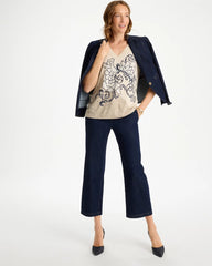 Chico's | Knit Sequin Elbow Tee/ Topaz Smoke
