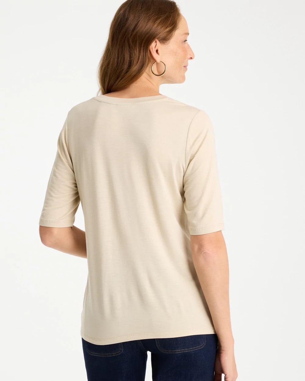 Chico's | Knit Sequin Elbow Tee/ Topaz Smoke