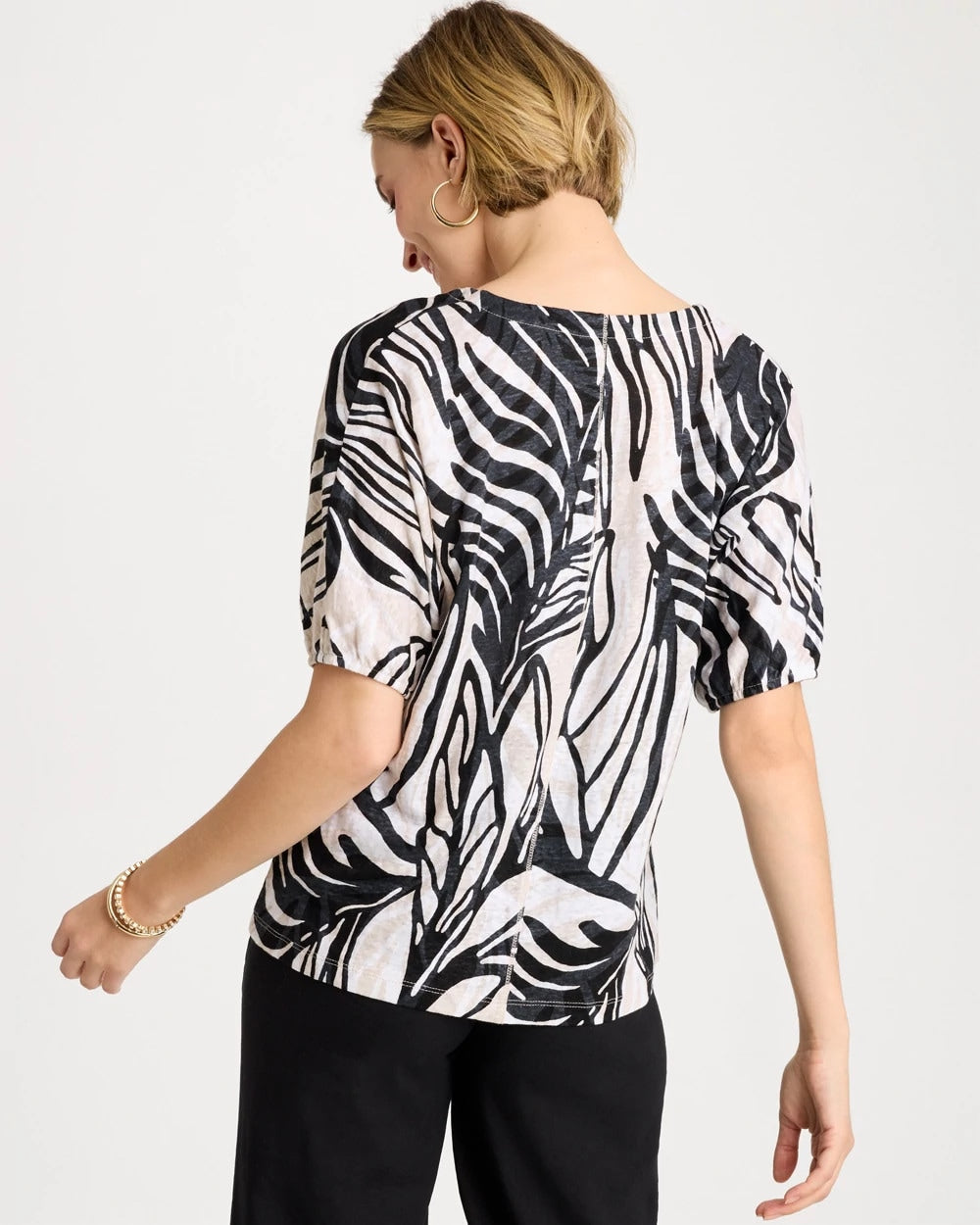 Chico's | Linen Ruched Palm Tee/ Smokey Taupe