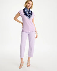 Chico's | Textured Knit Lettuce Raglan Tee/ Orchid Mist