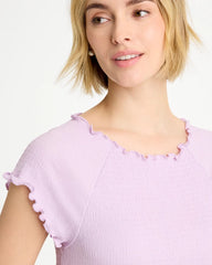 Chico's | Textured Knit Lettuce Raglan Tee/ Orchid Mist