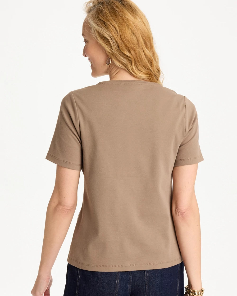 Chico's | Cotton Sequin Tee/ Topaz Smoke