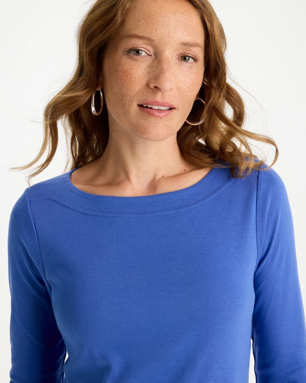 Chico's | Pima 3/4 Sleeve Tee/ Amparo Blue