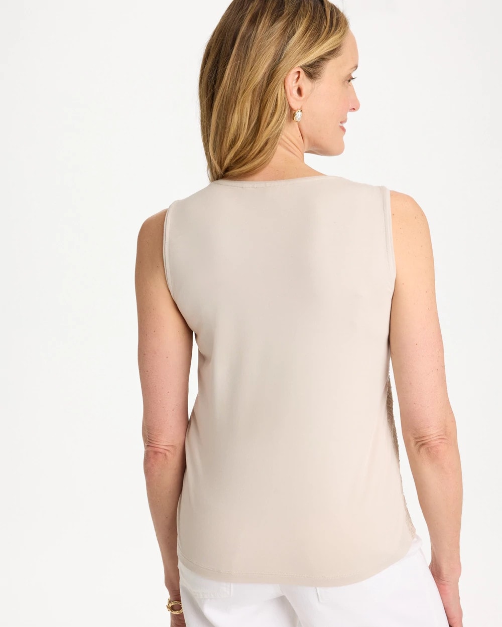 Chico's | Knit Sequin Tank/ Smokey Taupe